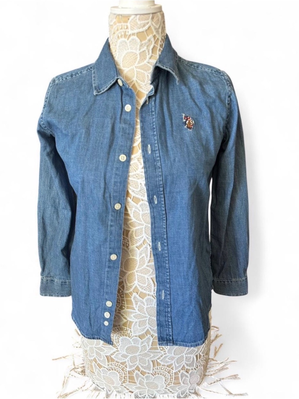 U.S. Polo Assn. Boys Denim Blue Button-Down Shirt
